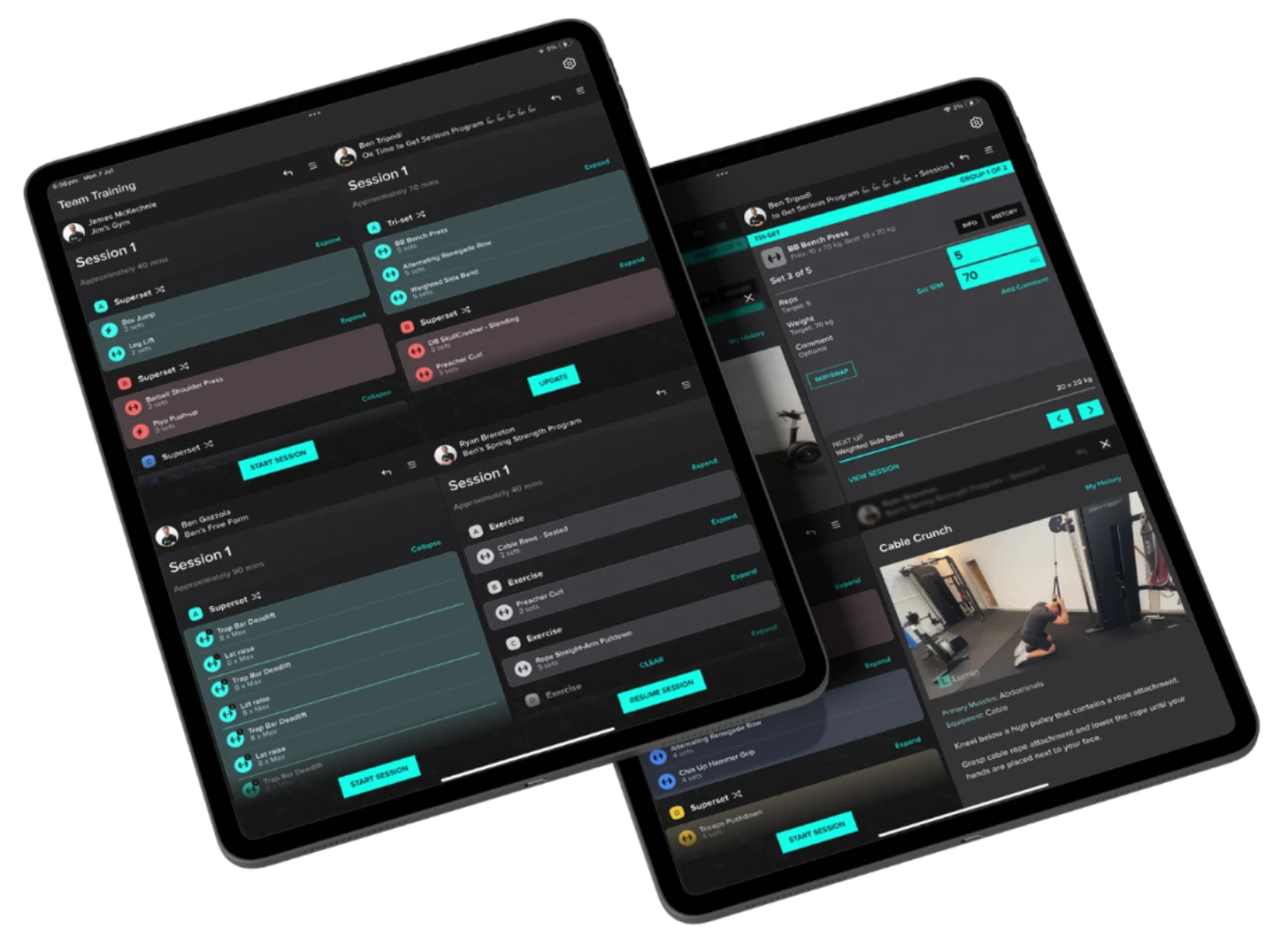 IPad Mockup Image Demonstrating Weight-room View