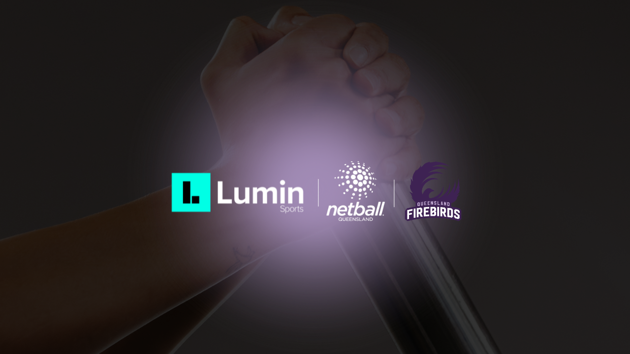 Lumin, Firebirds, Netball QLD logos.